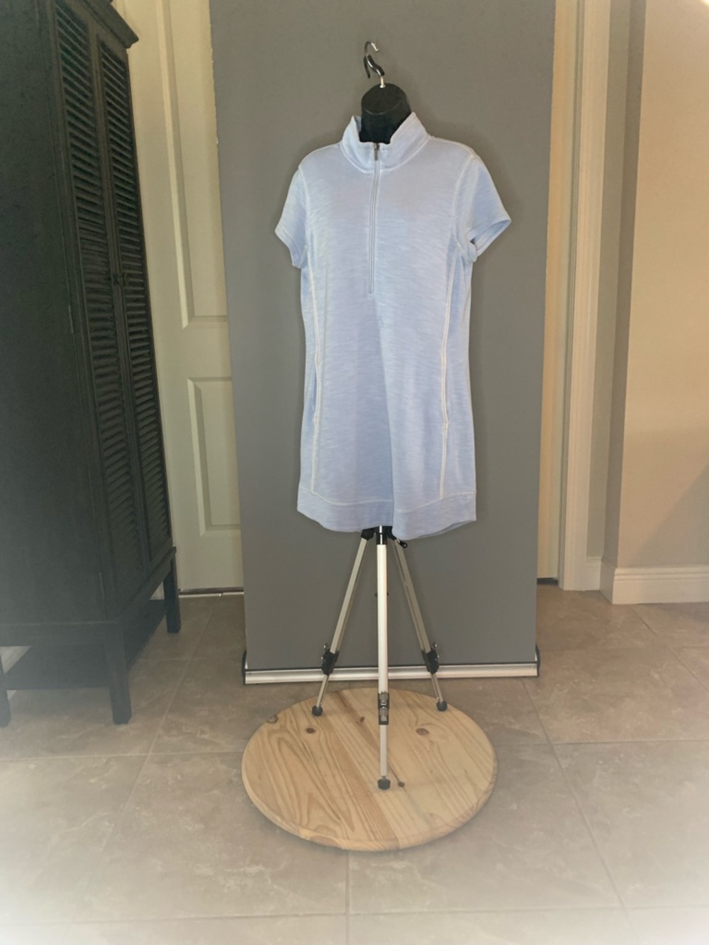 Tommy Bahama Light Blue Quarter Zip Dress - Picture 3 of 6